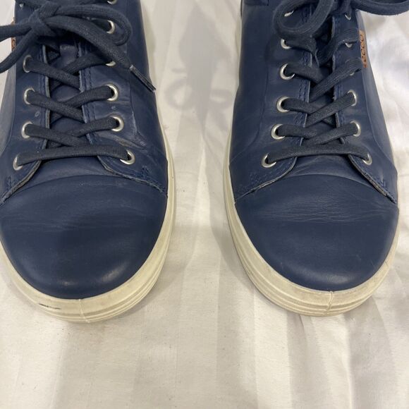 $149 Men's Ecco Soft 7 Sneaker Marine Blue Leather Mens Size 45 US 11, 11.5 - Picture 6 of 9
